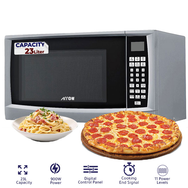 ميكروويف أرو سعة 23 لترًا RO-23MGS ، بقدرة 900 وات وشاشة ديجيتال للتحكم المميزات الرئيسية