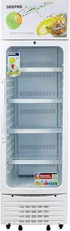 ثلاجة عرض عمودية من جيباس، سعة 380 لتر، 230 واط، موديل GSC3807WRE، لون ابيض , 1