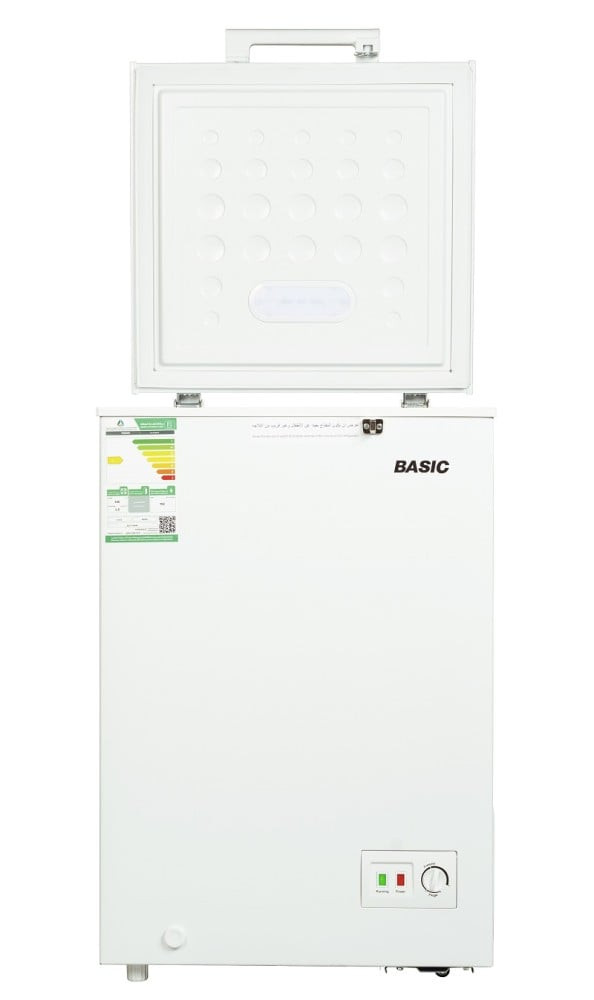 بيسك فريزر افقي، مقاس 3.4 قدم، 95 لتر، ابيض - BCF-H100LDW